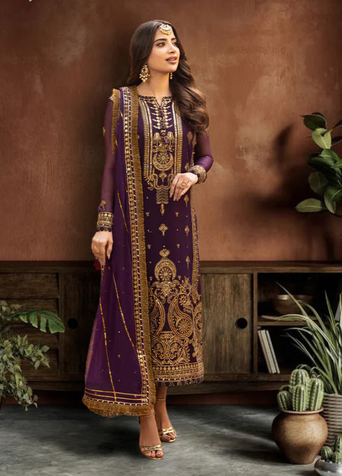 Chamak Damak by Asim Jofa Pret Embroidered Chiffon Suit 3 Piece AJ24CD AJCD-17