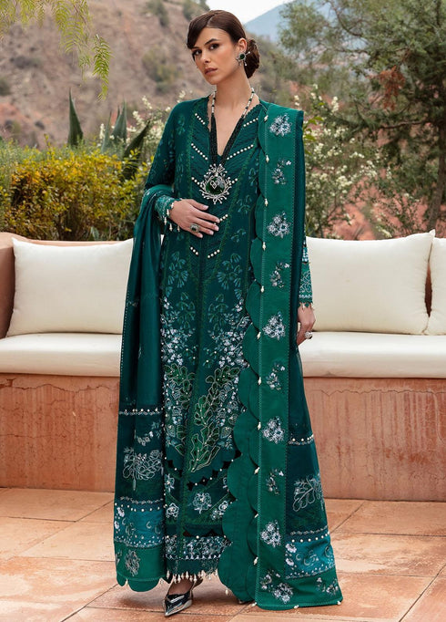 Amaani By Republic Womenswear Embroidered Lawn Suits Unstitched 3 Piece RW23A D-5A Oran - Luxury Eid Collection