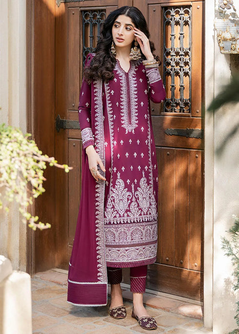 Asim Jofa Embroidered Unstitched Suit 3 Piece AJ23EF AJKM-02 - Festive Collection