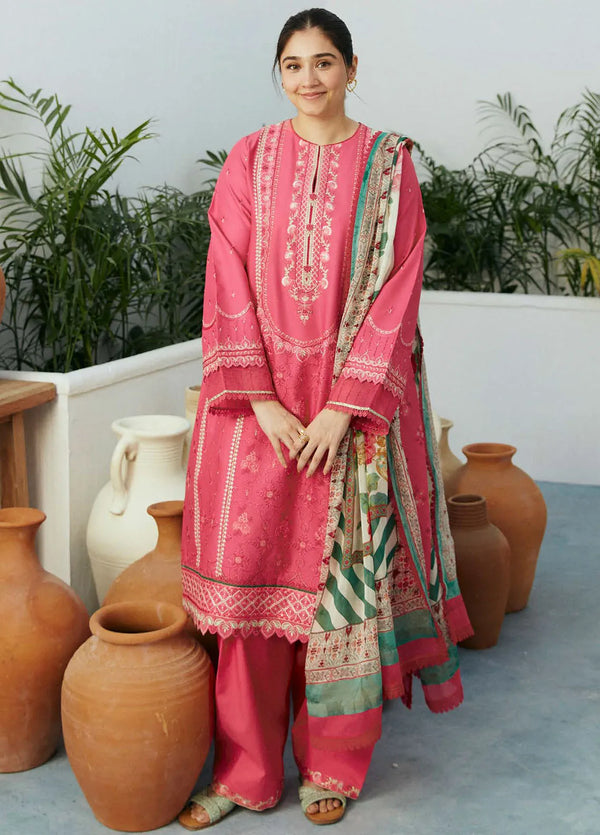 Coco By Zara Shahjahan Embroidered Lawn Suit Unstitched 3 Piece CZS24E D-02 Gul - Festive Collection