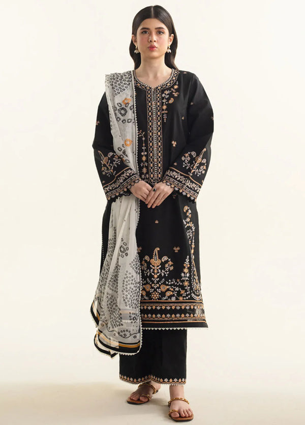 Coco by Zara Shahjahan Embroidered Lawn Suit Unstitched 3 Piece CZS24L2 7B Arela - Summer Collection