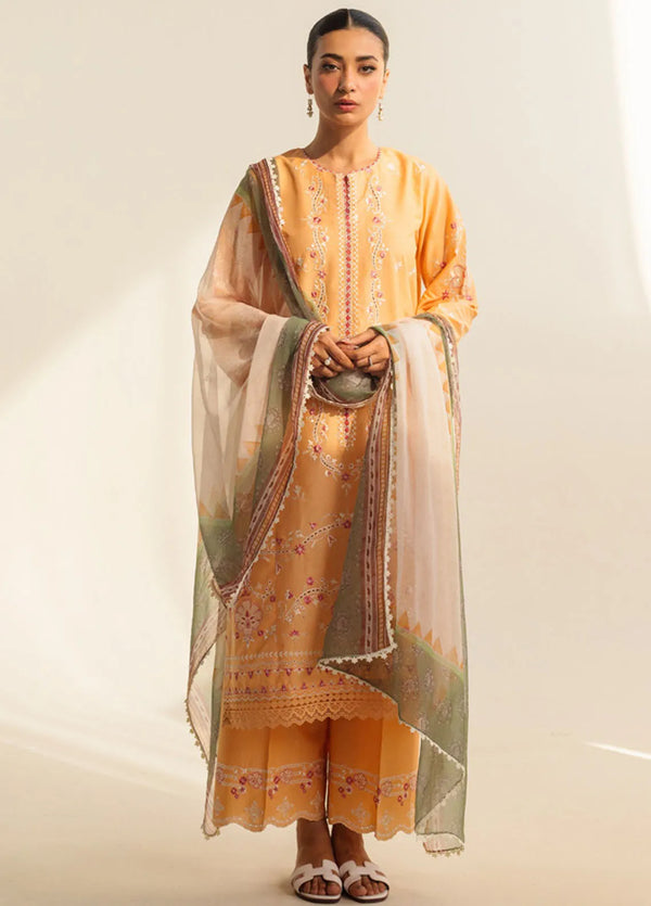 Coco by Zara Shahjahan Embroidered Lawn Suit Unstitched 3 Piece CZS24L2 8B Mira - Summer Collection