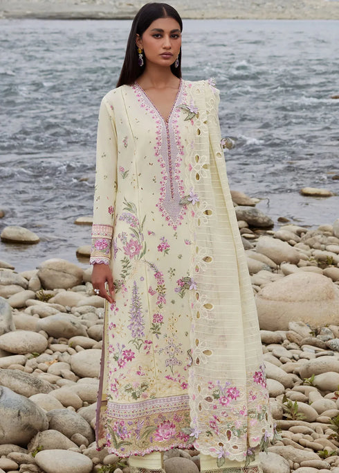 Elan Embroidered Lawn Suits Unstitched 3 Piece EL24L D-02B Nedine - Summer Collection