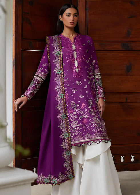 Elan Embroidered Lawn Suits Unstitched 3 Piece EL24L D-03A Qistina - Summer Collection