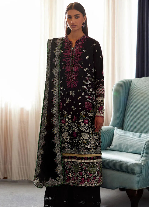 Elan Embroidered Lawn Suits Unstitched 3 Piece EL24L D-03B Qistina - Summer Collection