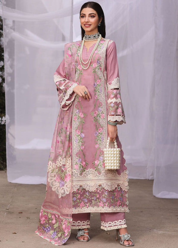 Kahf Embroidered Lawn Suit Unstitched 3 Piece KHF24FL KFL-03 Sassi - Luxury Summer Collection