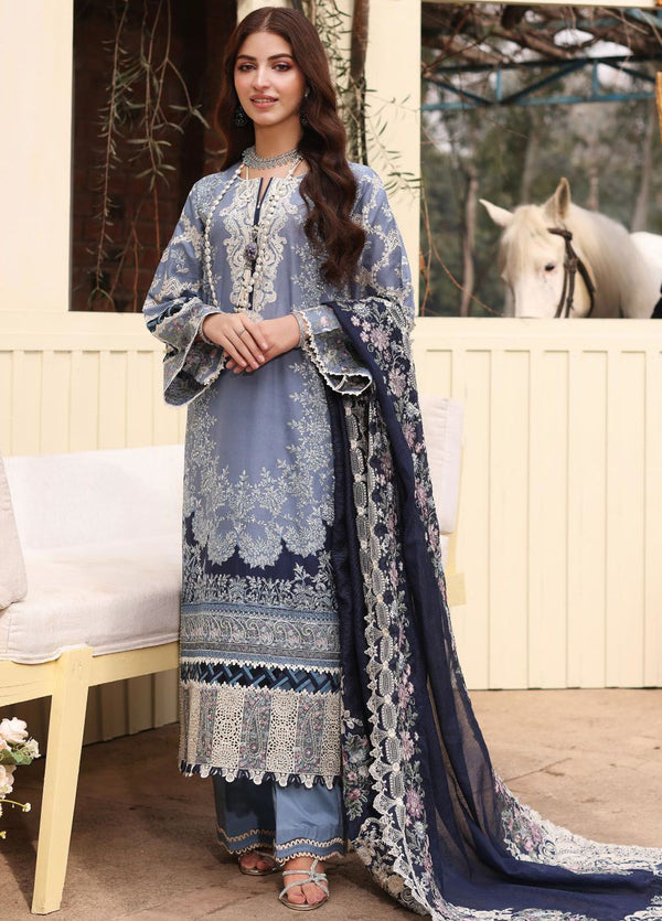 Kahf Embroidered Lawn Suit Unstitched 3 Piece KHF24FL KFL-04 Kinza - Luxury Summer Collection