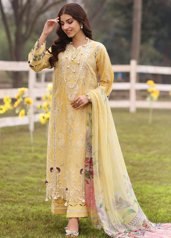 Kahf Embroidered Lawn Suit Unstitched 3 Piece KHF24FL KFL-05 Sahar - Luxury Summer Collection