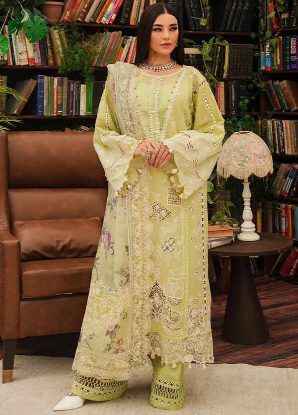 Kahf Embroidered Lawn Suit Unstitched 3 Piece KHF24L KLE-5A - Luxury Collection