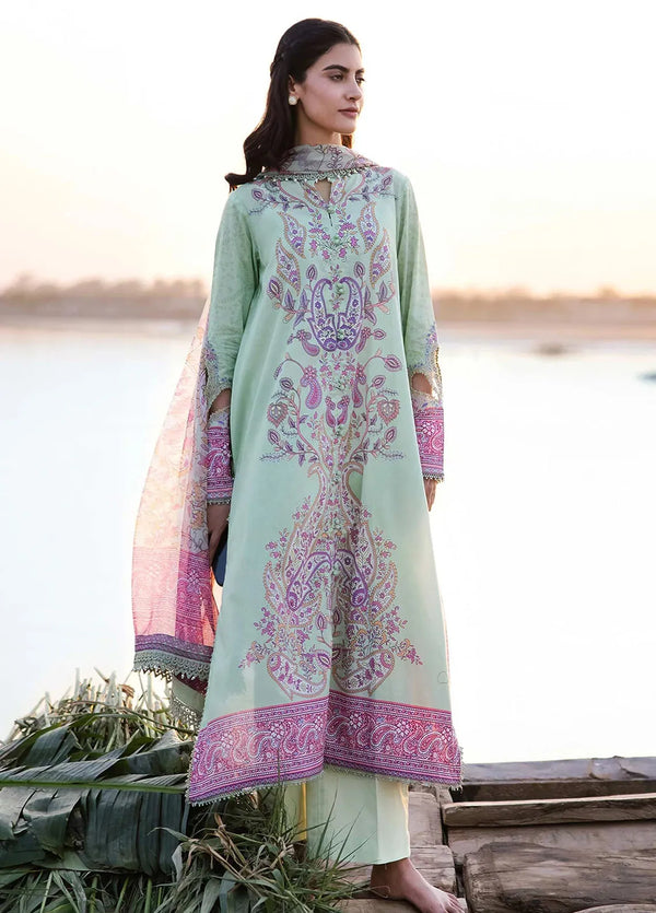 M Basics By Maria B Embroidered Lawn Suit Unstitched 3 Piece MB24M2 10A - Summer Collection