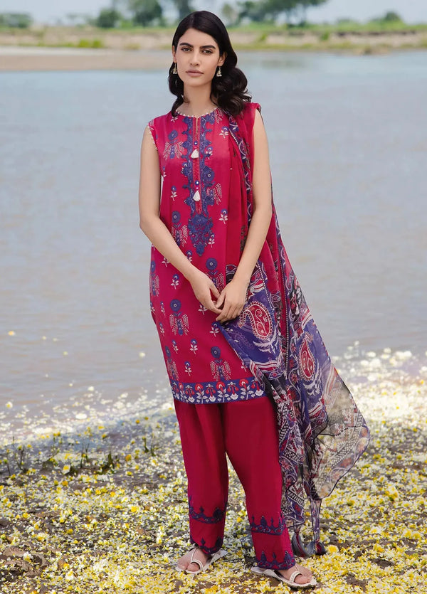 M Basics By Maria B Embroidered Lawn Suit Unstitched 3 Piece MB24M2 12B - Summer Collection