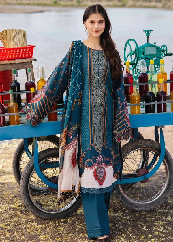 M Basics By Maria B Embroidered Lawn Suit Unstitched 3 Piece MB24M2 7A - Summer Collection