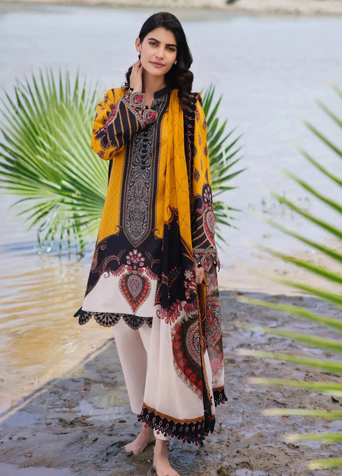 M Basics By Maria B Embroidered Lawn Suit Unstitched 3 Piece MB24M2 7B - Summer Collection