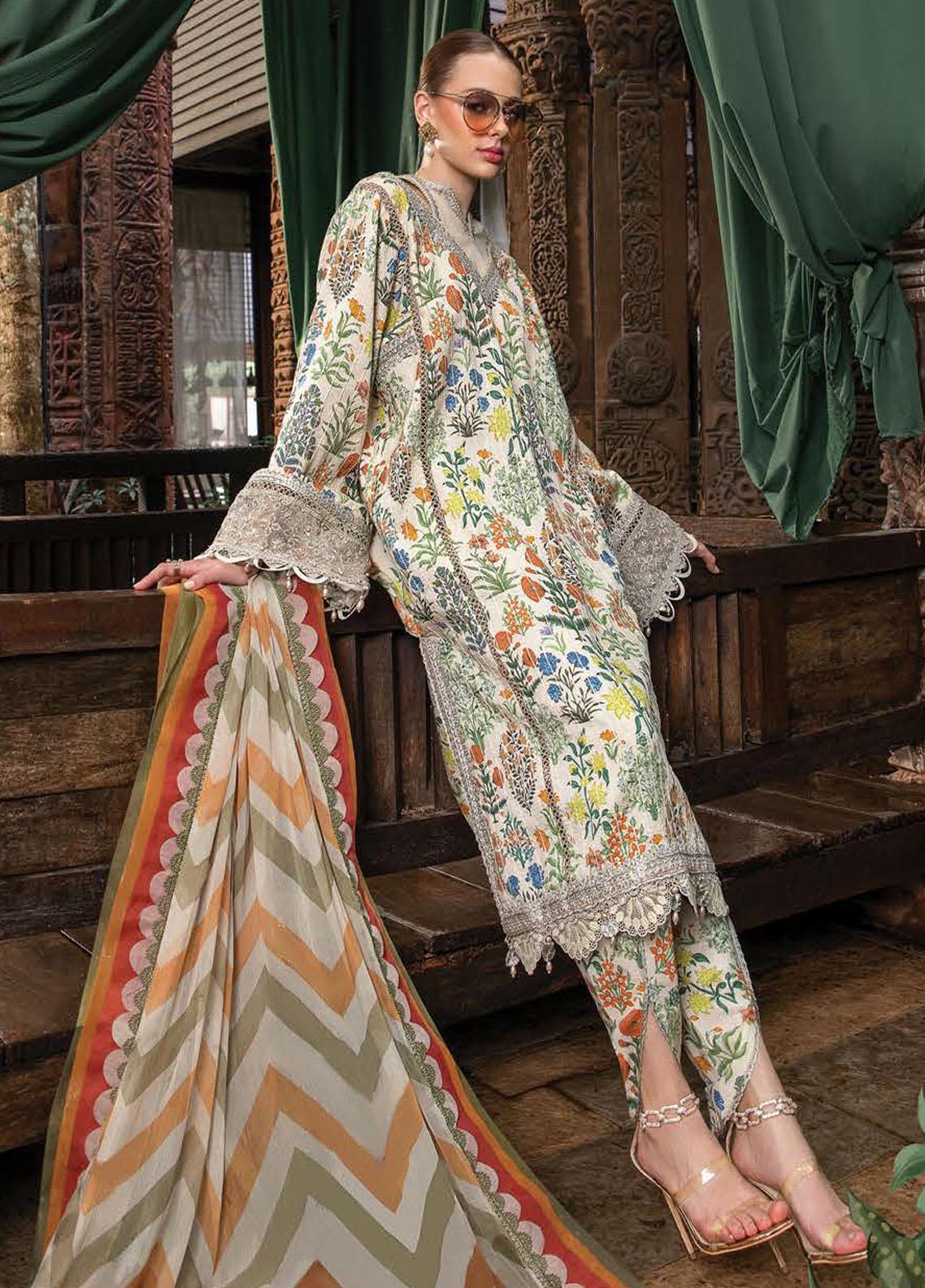 M Prints By Maria B Embroidered Lawn Suits Unstitched Piece MB23MPE 8A  Eid Collection