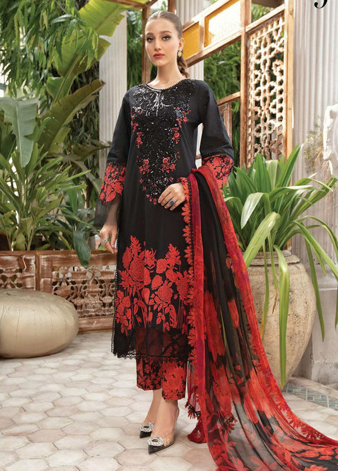 M Prints By Maria B Embroidered Lawn Suits Unstitched 3 Piece MB23MPE 9B - Eid Collection