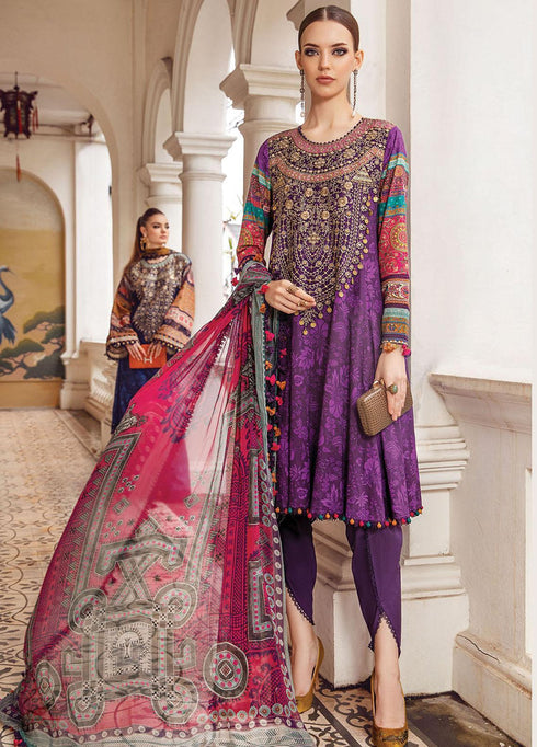 M Prints By Maria B Embroidered Cambric Suits Unstitched 3 Piece MB23MPFE 1A - Winter Collection