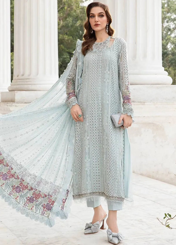 Maria B Embroidered Chiffon Suit Unstitched 3 Piece MB24C D-03 - Formal Collection