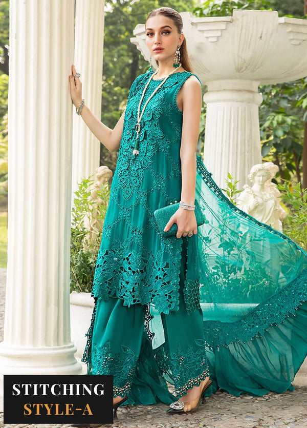 Maria B Embroidered Chiffon Suit Unstitched 3 Piece MB24C D-05 - Formal Collection