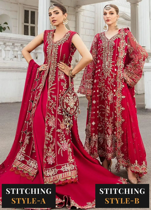 Maria B Embroidered Chiffon Suit Unstitched 3 Piece MB24C D-07 - Formal Collection