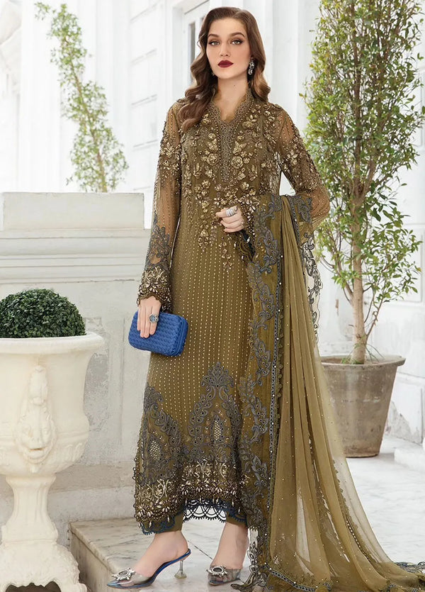 Maria B Embroidered Chiffon Suit Unstitched 3 Piece MB24C D-08 - Formal Collection