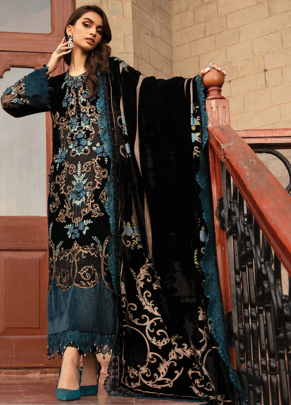 Maria B Embroidered Suit Unstitched 3 Piece D-08 - Winter Collection