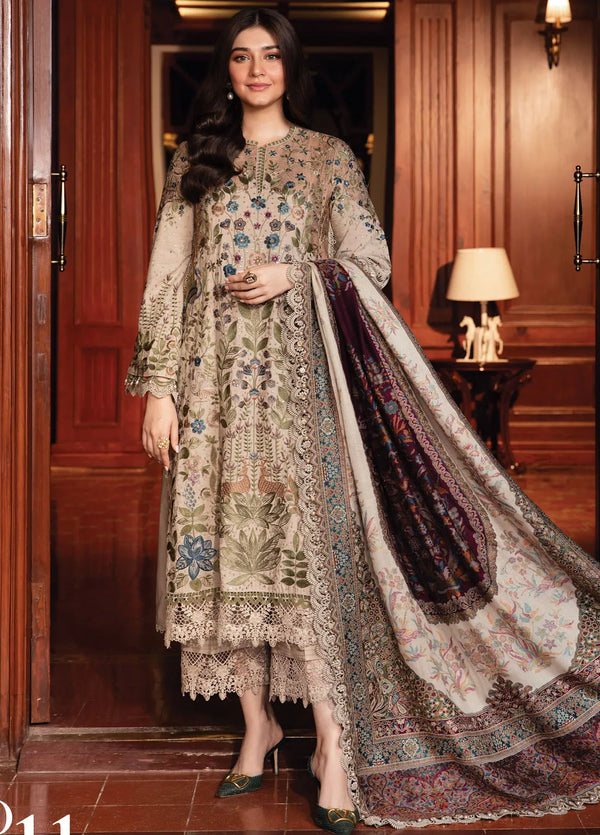 Maria B Embroidered Suit Unstitched 3 Piece D-11 - Winter Collection