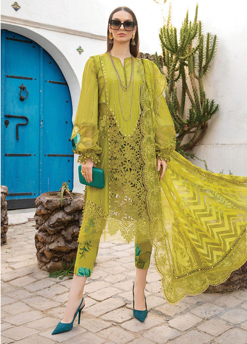 Maria B Embroidered Suits Unstitched 3 Piece MB24LL 8A - Luxury Lawn Collection