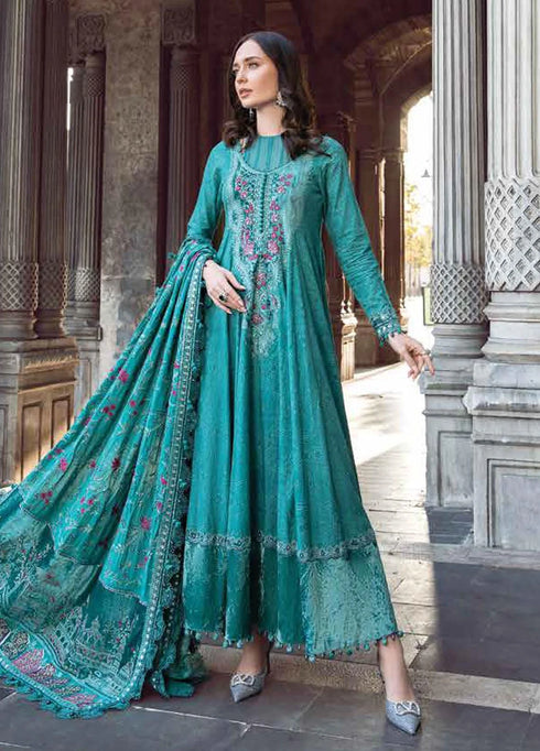 Maria B Embroidered Linen Suits Unstitched 3 Piece MB23LN D5 - Luxury Winter Collection