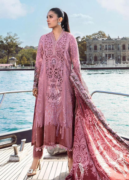 Maria B Embroidered Linen Suits Unstitched 3 Piece MB23LN D6 - Luxury Winter Collection