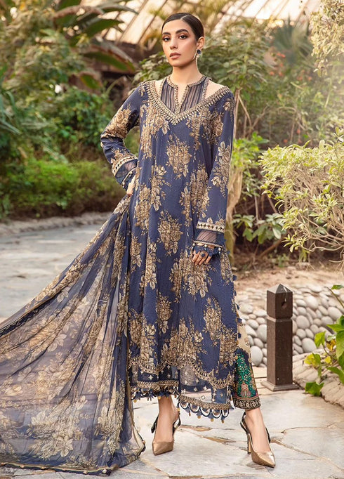 MPrints by Maria B Embroidered Lawn Suits Unstitched 3 Piece MB24P 10B Eshaal Collection Store