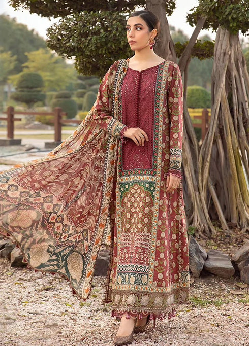 MPrints by Maria B Embroidered Lawn Suits Unstitched 3 Piece MB24P 14B - Summer Collection