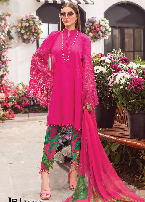 MPrints by Maria B Embroidered Lawn Suits Unstitched 3 Piece MB24P 1B - Summer Collection