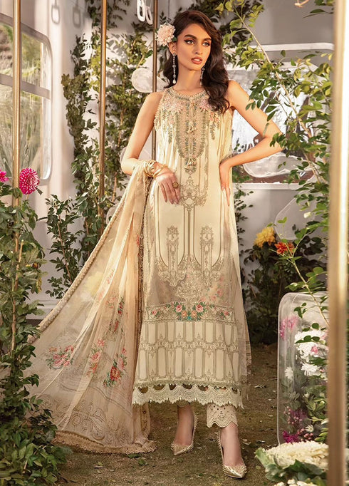 MPrints by Maria B Embroidered Lawn Suits Unstitched 3 Piece MB24P 4A - Summer Collection