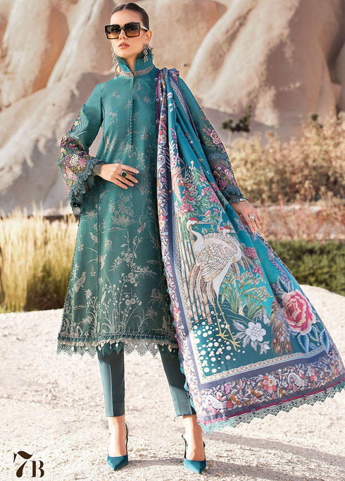 MPrints By Maria B Embroidered Linen Suits Unstitched 3 Piece MB23UW 7B - Winter Collection