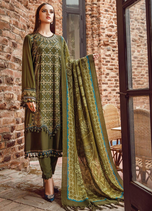 Mprints by Maria B Embroidered Linen Suits Unstitched 3 Piece MB22MW 8A - Winter Collection