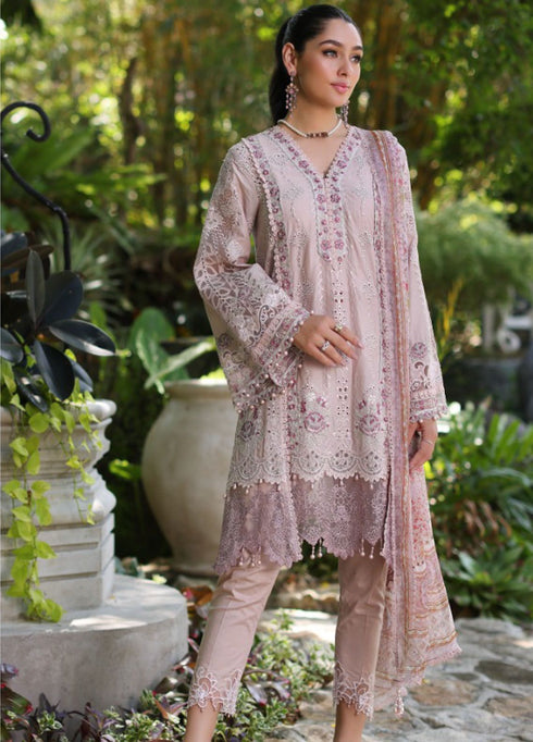 Noor By Saadia Asad Embroidered Lawn Suit Unstitched 3 Piece NSA24C D-3A - Luxury Summer Collection