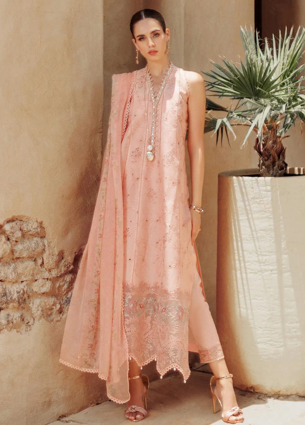 Noor by Saadia Asad Embroidered Lawn Suit Unstitched 3 Piece NSA24ELL D-10 - Summer Collection