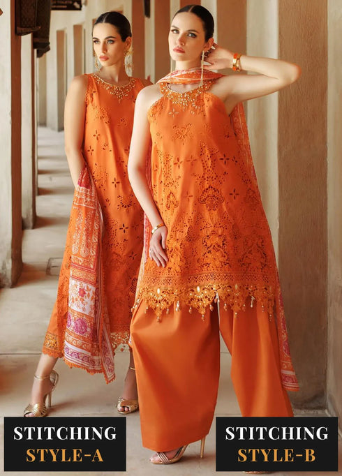 Noor by Saadia Asad Embroidered Lawn Suit Unstitched 3 Piece NSA24ELL D-11 - Summer Collection