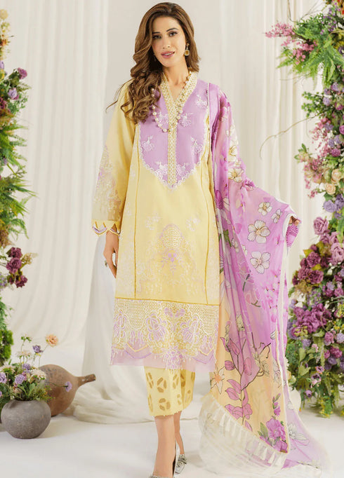 Pretty In Pink By Asifa And Nabeel Embroidered Lawn Suit Unstitched 3 Piece AN24L PP-10 Versaila - Summer Collection