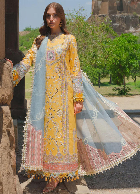 Qalamkar Embroidered Lawn Suits Unstitched 3 Piece QLM23EE BE-05 Asra - Eid Collection