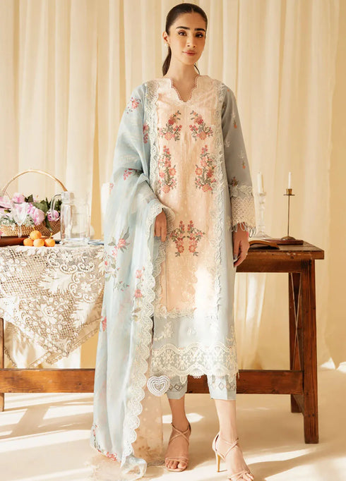 Qlinekari By Qalamkar Chikankari Lawn Suit Unstitched 3 Piece QLM24QK SQ-15 Neylan - Summer Collection