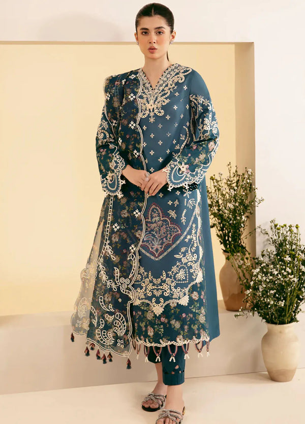 Qlinekari By Qalamkar Chikankari Lawn Suit Unstitched 3 Piece QLM24QK SQ-05 Ela - Summer Collection