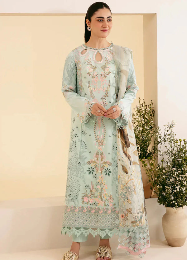 Qlinekari By Qalamkar Chikankari Lawn Suit Unstitched 3 Piece QLM24QK SQ-06 Afrozeh - Summer Collection