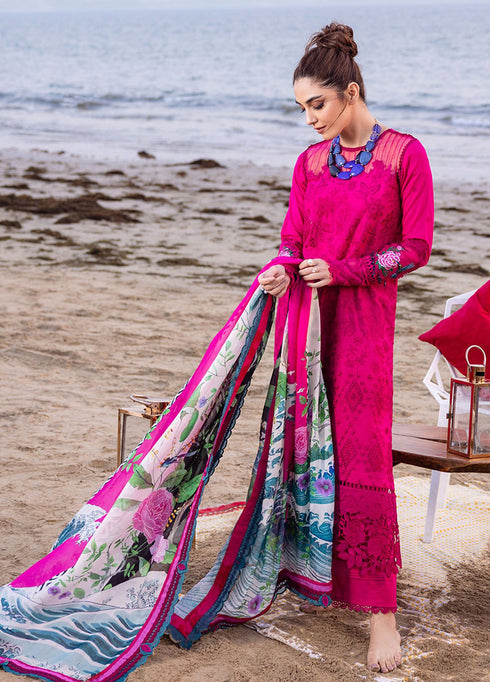 Saira Rizwan Embroidered Lawn Suits Unstitched 3 Piece SR24LL Damask - Luxury Collection