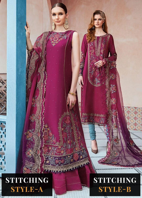 Sateen By Maria B Embroidered Cotton Suits Unstitched 3 Piece MB23ST D-04 - Luxury Collection