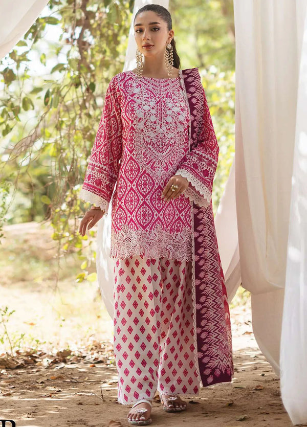 Tahra by Zainab Chottani Embroidered Lawn Suit Unstitched 3 Piece ZC24T 4B Leena - Summer Collection