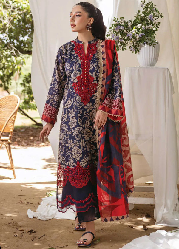 Tahra by Zainab Chottani Embroidered Lawn Suit Unstitched 3 Piece ZC24T 7A Tamara - Summer Collection