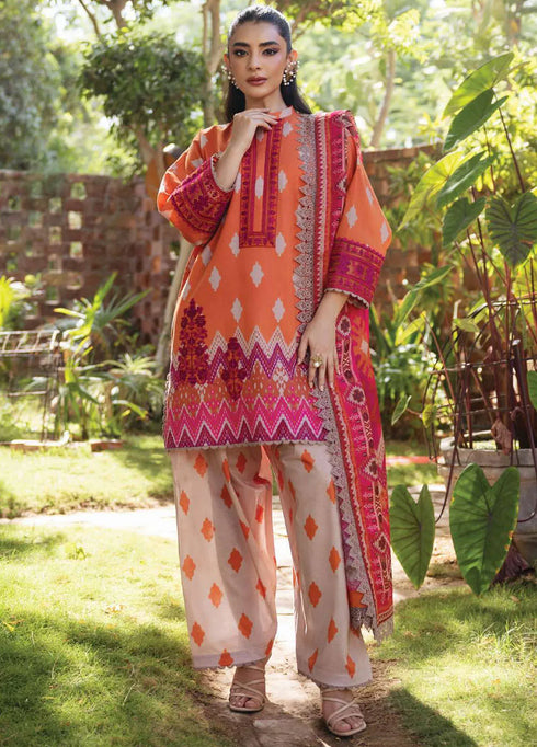 Tahra by Zainab Chottani Embroidered Lawn Suit Unstitched 3 Piece ZC24T 8B Liza - Summer Collection