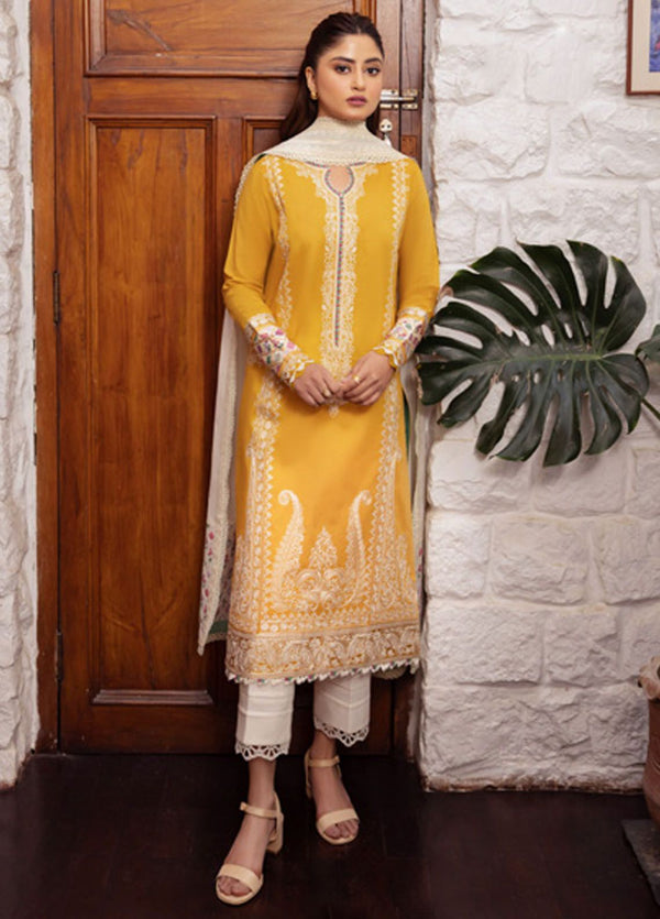 Zaha Embroidered Lawn Suits Unstitched 3 Piece ZL24-06A - Summer Collection