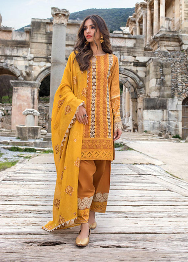 Zainab Chottani Embroidered Chikankari Suits Unstitched 3 Piece ZC21CK 7B Guzel - Luxury Collection